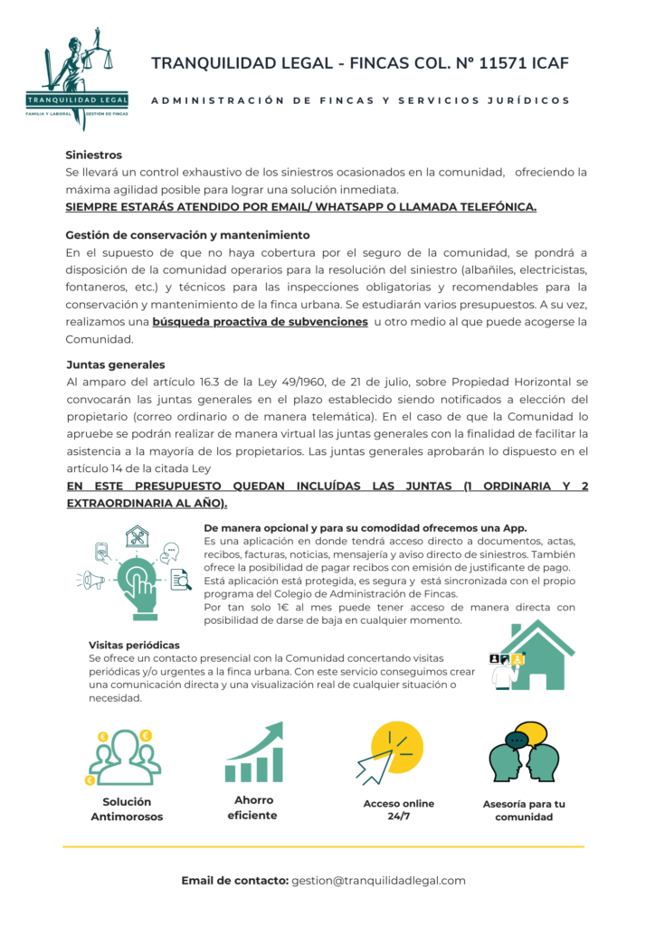 Presupuesto administración de fincas en Madrid